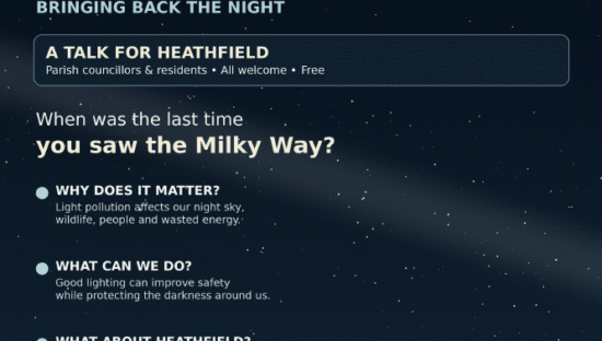 Poster with information about the dark skies presentation